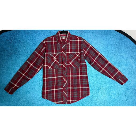 Vintage Outreach Quilted Lined Shacket Men’s S – Red Plaid Button Shirt Jacket - Picture 2 of 16